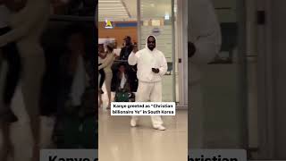 Kanye greeted as quotChristian billionaire Yequot in South Korea kanyewest [upl. by Adnomar]