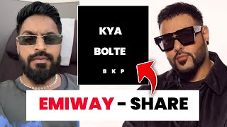 EMIWAY BANTAI SHARE INSTA STORY  BADSHAH TAKING ABOUT YO YO HONEY SINGH  TALHA ANJUM NEW SONG [upl. by Blunk131]