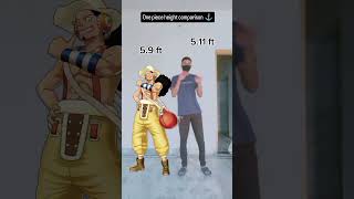 One piece height comparison onepiece luffy zoro [upl. by Hiram]