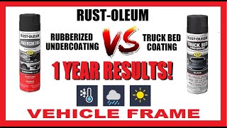 1 Year Results RustOleum Rubberized Undercoating VS Truck Bed Coating  Vehicle Frame  Rustoleum [upl. by Rakel]