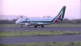 Alitalia CityLiner Embraer E175 EIRDG  Takes off from Florence HD [upl. by Olin]