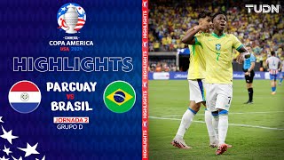 HIGHLIGHTS  Paraguay vs Brasil  Copa América 2024  J2  TUDN [upl. by Onek]