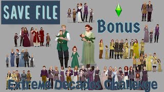 The Sims 4  Ultimate Decades Challenge  BONUS  Save File [upl. by Ayadahs]