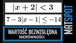 Nierówności z wartością bezwzględną 2 [upl. by Abran]