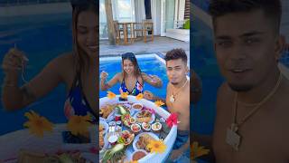 Maldives Me Kiya Floating ￼Breakfast 😍 ytshorts sonadey mukulgain mukulsona viralvideo [upl. by Aliab350]