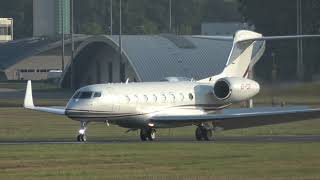 A7CGF GULFSTREAM G650 LANDING AND DEPARTING FARNBOROUGHFABEGLF UK 1592024 [upl. by Tenrag365]