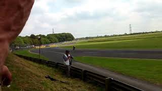 John McGuinness on Mike Hailwood replica Honda 6 at Castle Combe on 22nd June 2014 Volume up [upl. by Lilllie]