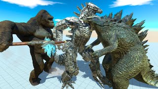 Godzilla amp King Kong vs Mechagodzilla  Godzilla vs King Kong │Animal Revolt Battle Simulator  ARBS [upl. by Utta]