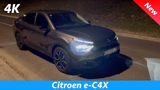 Citroen eC4X FIRST look at NIGHT 4K  Max Exterior  Interior LED Headlights [upl. by Krauss]