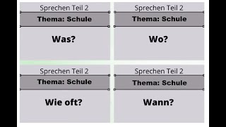 TELC DeutschAlmanca A2 PrüfungSınavSprechen Teil 2  Konuşma  Bölüm 2 Thema Schule  Okul [upl. by Enelcaj]