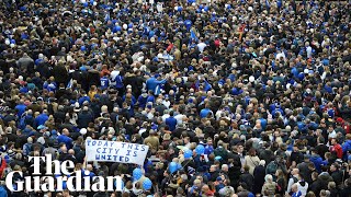 Thousands of Leicester City fans march to honour Vichai Srivaddhanaprabha [upl. by Daria]