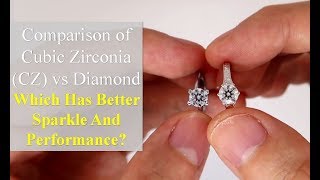 Cubic Zirconia CZ vs Diamond Comparison in Different Lightings [upl. by Yelsiap]