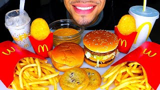 ASMR MCDONALDS WITH CHEESE SAUCE MUKBANG JERRY OREO MCFLURRY BIG MAC HASH BROWNS BIG BITES NO TALK [upl. by Farkas856]