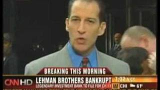 Lehman Brothers Bankruptcy Two Dudes make out on CNN [upl. by Nylaj]