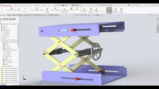 Screw scissor lift mechanism in solidworks [upl. by Eleni]