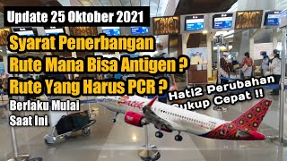 Syarat Penerbangan Mulai 24 Oktober 2021 Rute Yang Diizinkan Pakai Antigen dan Tanpa Tunjuk Vaksin [upl. by Earla]