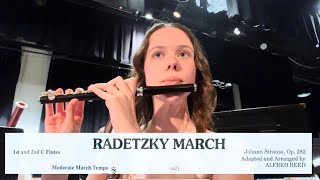 Radetzky March by Johann Strauss arr Alfred Reed from Piccolo POV w Notes [upl. by Emanuele]