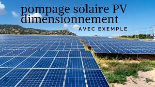 formation pompage solaire photovoltaïque PV étapes de dimensionnement [upl. by Niletak534]