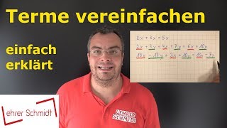 Terme vereinfachen und zusammenfassen  einfach erklärt  Lehrerschmidt [upl. by Amrak364]