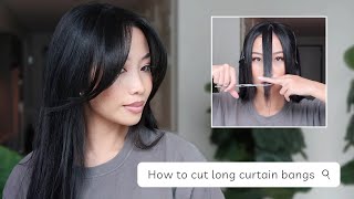 How To Cut Long Curtain Bangs At Home [upl. by Ihsar]