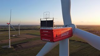 Janneby wind test field in the evening Nordex N163N149N131N117N100 Enercon wind turbines [upl. by Dugaid]