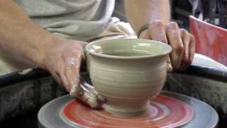 Throwing a Clay Pottery Mortar amp Pestle on the wheel demo [upl. by Eylhsa]