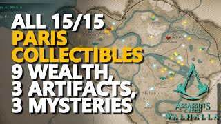 All Paris Collectibles Assassins Creed Valhalla Wealth Artifacts Mysteries [upl. by Tacklind]