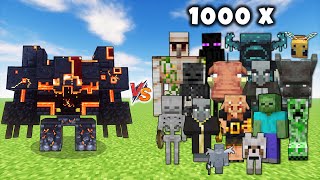 NETHERITE MONSTROSITY vs 1000 of all Minecraft Mobs  Netherite Monstrosity vs all Mobs Army 1v1000 [upl. by Eimaj896]