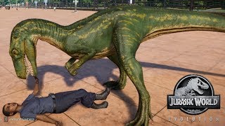 Jurassic World Evolution  2 Herrerasaurus amp 2 Indoraptor Breakout amp Fight [upl. by Cutcliffe611]