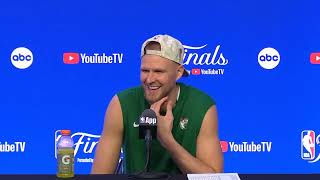 Kristaps Porzingis PostGame Interview  Dallas Mavericks vs Boston Celtics [upl. by Felisha]