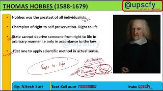 PSIR LECTURE 12 THOMAS HOBBES  BY NITESH SURI UPSC UPSCFY WPT [upl. by Wexler]