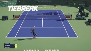 TIEBREAK  Grigor Dimitrov Vs Roger Federer I Indian Wells Open I Expert Difficulty PS5 [upl. by Nawek]