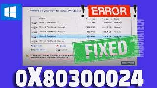 Windows INSTALL Error 0x80300024 [upl. by Anwahsed681]