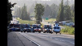 Serious crash closes Hwy 1 in Langley BC [upl. by Lleznol]