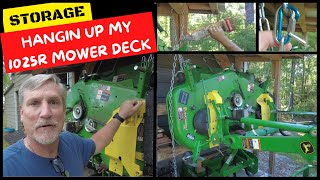 John Deere 1025r Mower Deck Storage  Not Laying On The Ground Anymore [upl. by Leena]