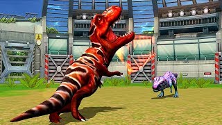 Tyrannosaurus VS Rajasaurus  Jurassic Park Builder JURASSIC Tournament Android Gameplay HD [upl. by Hploda]