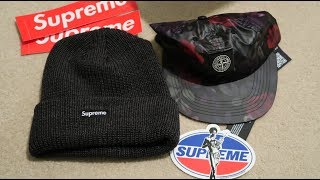 Supreme FW17 PickupUnboxing Week 7 Loose Gauge Beanie  Stone Island 6Panel [upl. by Ahsial]