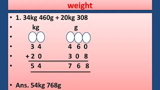 class 2 Maths Addition and Subtraction of Weight [upl. by Maggee]