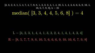 Illustration of Linear Time Median of Medians Algorithm [upl. by Annawahs]