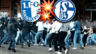 Riesen Knallerei zwischen Magdeburg und Schalke 80 vs 60 [upl. by Sukram]