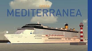 Virtual Sailor NG  COSTA MEDITERRANEA  Civitavecchia Arrival [upl. by Gavini]