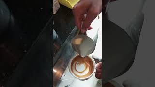 how to make cappuccino art☕ [upl. by Nadnarb]