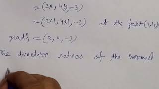 Find the equation of the normal to the paraboloid x22y23z at the point 111 [upl. by Nylla]