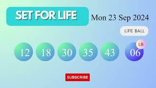 Set Forlife Draw Results on Mon 23 Sep 2024 The National Lottery UK [upl. by Landahl]