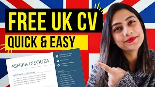 HOW TO MAKE A CV 🇬🇧 EASILY amp IN MINUTES  Free UK CV Template 2022  CV Format for Jobs [upl. by Acinoev]