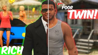 RICH Franklin Meets POOR Franklin TWIN in GTA 5 [upl. by Kurtz931]