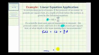 Ex Linear Equation Application  Depth Under Water [upl. by Eugenie95]