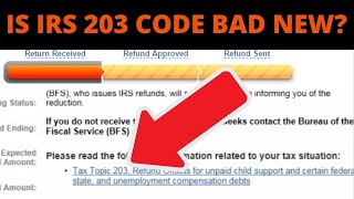 WHAT THIS quot IRS CODE 203 quot MESSAGE MEANS ABOUT YOUR 2022 TAX REFUND [upl. by Orvah]