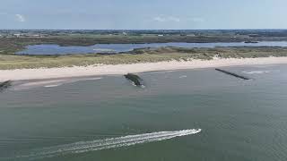 Drone flight on a summer day at Callantsoog North Sea beach The Netherlands [upl. by Mccollum]