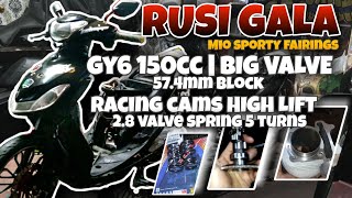 RUSI GALA125  GY6 150cc Big valve Upgrade  574mm Block  A9 Racing Cams  28valve spring 5turns [upl. by Arrek]